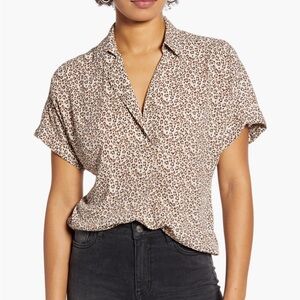 All in Favor leopard blouse, size small